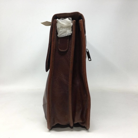 Wilsons Leather New York Rugged Portfolio Briefcase, OS - Brown - Picture 7 of 11